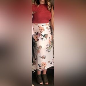 Floral midi skirt